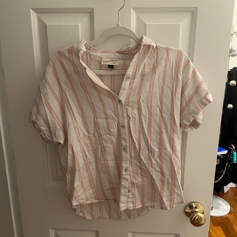 Universal Thread Striped Button-Up Shirt